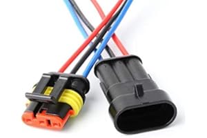 HYAT 3 Sets Car Waterproof Electrical Connector,18 AWG 3 pin Plug Auto Electrical Wire Connectors Marine for Car, Truck, Boat, and Other Wire Connections.(3 Sets)