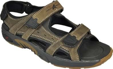 Amazon.com | Rugged Shark Men's Hampton, Nicotine Crazy Horse Leather, US 13 M | Sandals