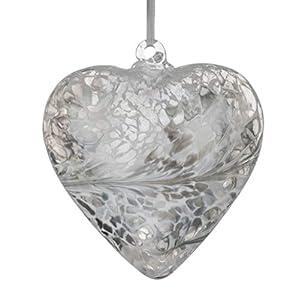 Sienna glas klein glas vriendschap hart-pastel zilver, 9 x 9 x 12 cm