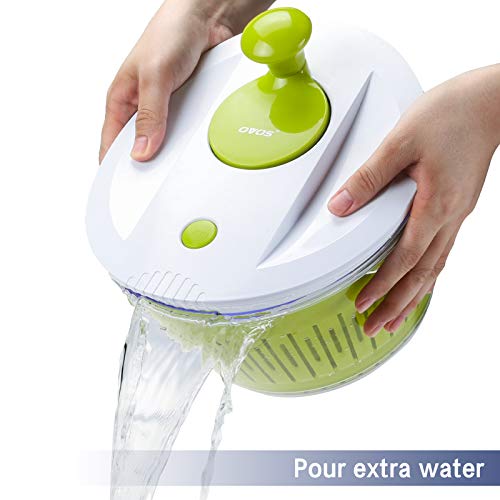 OVOS Large Salad Spinner 5 Quarts Fruits and Vegetables Dryer Quick Dry