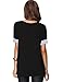 Leadingstar Casual Spliced Short Sleeve T-Shirt Blouse Tops for Women-Black XL