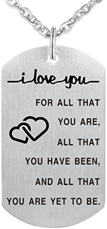 I Love You for All That You are Pendant Necklace with Key Ring Amazing Handmade Gift