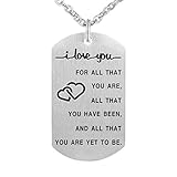 I Love You for All That You are Pendant Necklace with Key Ring Amazing Handmade Gift