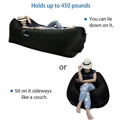 yeacar Inflatable Lounger Air Sofa, Portable Waterproof Indoor or Outdoor Inflatable Couch for Camping Park Beach - Thumbnail 4