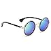 NYKKOLA Unisex's Round Mirror Polycarbonate Sunglasses Blue