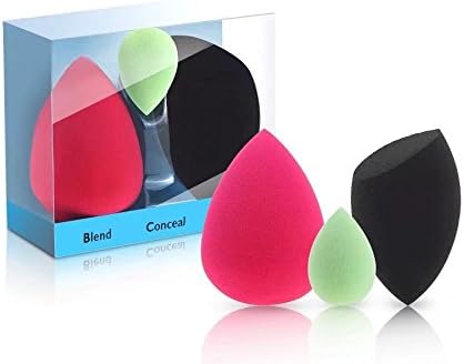 VenGone Cosmetics Sponges puff 3 Pieces Foundation Blender Sponge Powder Cream or Liquid Application Makeup Sponges Black Green Red