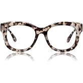 JiSoo Oversized Reading Glasses for Women Men, Stylish Designer Readers Women with Large Frame