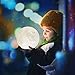Mydethun 3D Moon Lamp with 7.1' Wooden Base - Mothers Day Gift LED Night Light, Mood Lighting with Touch Control Brightness for Home Décor, Bedroom, Gifts for Women Birthday - White & Yellow