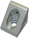 Faztek 15 Series Aluminum 6063-T6 2 Hole Inside Gusset Corner Bracket, Clear Anodize, 1-19/64