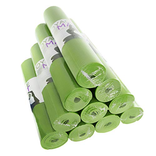 Hello Fit Voyage Yoga Mat (72″ x 24″ x 5mm) – 10 Pack (Green)