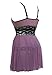Moonight Women's Sexy Lingerie Mauve Mesh Babydoll Nightwear Dress (5XL)