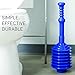 Professional Bellows Accordion Toilet Plunger, High Pressure Thrust Plunge Removes Heavy Duty Clogs From Clogged Bathroom Toilets, All Purpose Commercial Power Plungers For Any Bathrooms, Blue 2 Pack