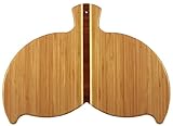 Totally Bamboo Whale Tail Shaped Bamboo Serving and Cutting Board, 14-1/2