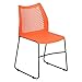 Flash Furniture HERCULES Series 661 lb. Capacity Orange Stack Chair with Air-Vent Back and Black Powder Coated Sled Base