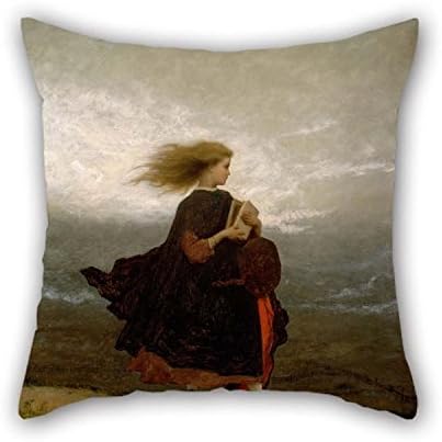Throw Cushion Covers Of Oil Painting Eastman Johnson - The Girl I Left Behind Me 18 X 18 Inches / 45 By 45 Cm Best Fit For Her Bar Seat Saloon Gf Deck Chair Gril Friend Double Sides