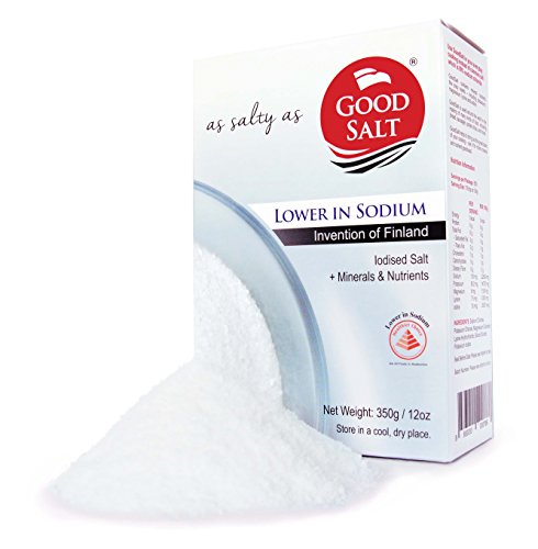 GoodSalt: The Better Salt, Tasty Low Sodium Iodized Mineral Salt, Less Sodium Healthy Salt Substitute, 12 Ounce
