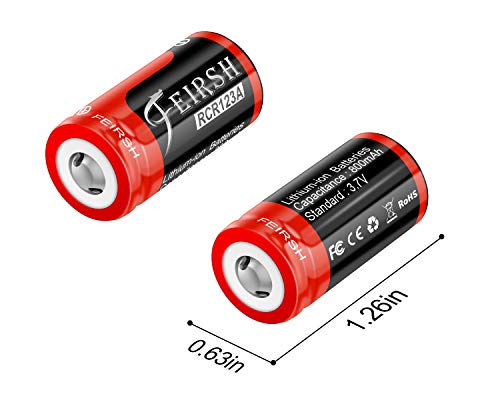 Feirsh CR123A Rechargeable Batteries for Arlo Cameras,RCR123A 3.7V 800mAH Lithium ion Batteries Rechargeable Compatible with Arlo Wireless Security Cameras(4 Pack) - Thumbnail 4