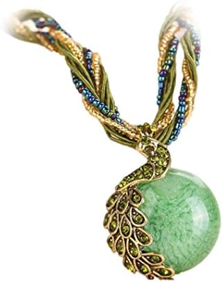 Gifts!Women Necklace Daoroka Cats Eyes Opal National Personality Peacock Pendant Necklace Fashion Jewelry for Mom Girlfriend