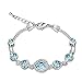Jing Chow Women Love Heart Shaped Swaroski Elements Crystal Tennis Bracelet, 6.5