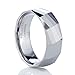 TUSEN JEWELRY Polished Facet Cut Shiny Tungsten Carbide Wedding Band Ring 8MM Size