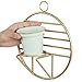MyGift Art Deco Gold Tone Metal Wall Mounted Plant Rack with Turquoise Potthumb 4