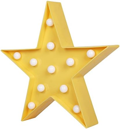 Jabond Star LED Night Lamp, Home Decorations, Baby Room LED Wall Decoration Christmas Party Light (Yellow)