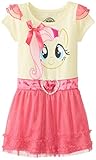 My Pony Little Girls' Toddler My Pony White Dress, Yellow/Pink, 3T