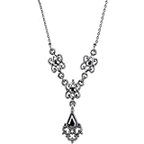 Downton Abbey® Antiqued Silver-Tone Hematite Crystal Necklace