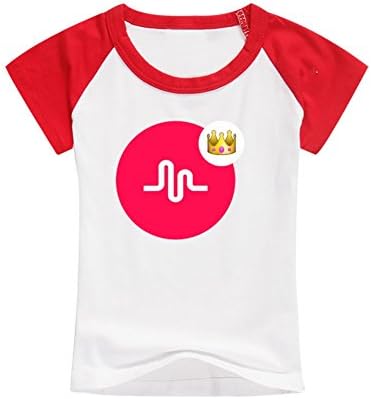Justfly Little Boys Girls Im A Muser Crown Musical.ly Cotton Raglan T-shirt L Red