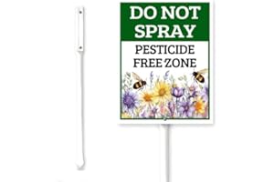 Kurmntregon Do Not Spray Pesticide Free Zone Yard Signs With Stake Pollinator Friendly Garden Lawn Wildflowers Neighborhood G
