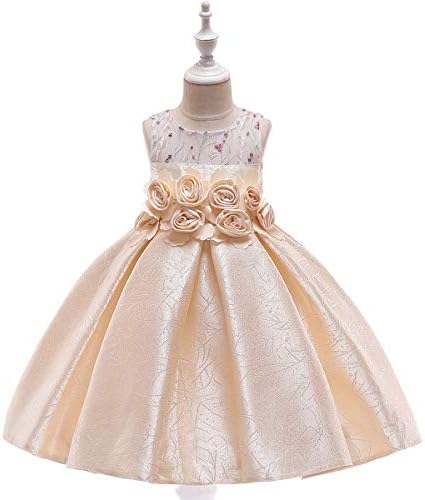 NOMSOCR Kids Girl Flower Tutu Dress Satin Costume Christmas Party Pageant Princess Dresses