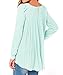 Chenghe Women Casual Chiffon Shirt Loose Long Sleeve Pleated Top Blouse Green M