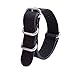 Ritche Genuine Leather NATO strap 22mm Black Replacement timex weekender watch band