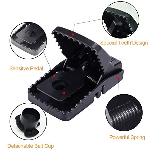 LEHOUR Mouse/Rats Trap, Mice Traps That Work, Mice Snap Trap with Bait Cup, Reusable, Effective Mouse Catcher Indoor 6 Pack