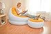 Intex Inflatable Colorful Cafe Chaise Lounge Chair + Ottoman, Orange | 68572E-O