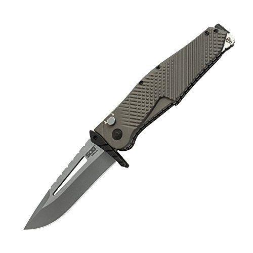 SOG Quake XL Assisted Folding Knife IM1101-BX - Dual Finish 4.5" VG-10 Blade, Aluminum Handle