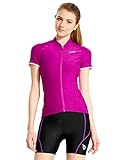 Baleaf Women's Space Dye Short Sleeve Cycling Jersey UPF 30+ Purple Size M