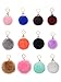 WILLBOND 12 Pieces Faux Fur Ball Pom Pom Keychain Fluffy Ball Key Chain with Key Ring for Handbag Bag Decoration, 8 cm, 10 cm, 14 cm