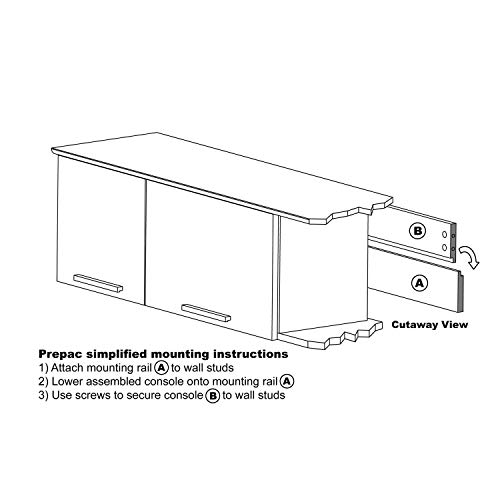 Black Coal Harbor Wall Mounted Hutch, 12.5"D x 47.25"W x 13"H, Black