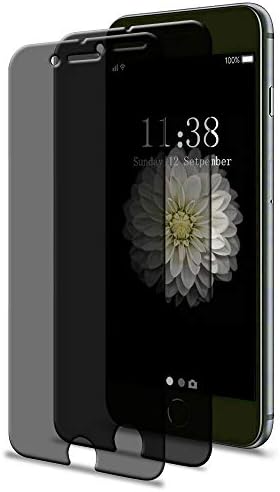 [2 Pack] HD Privacy Screen Protector for Apple iPhone 6 6s 7 8 Plus 5.5 inch, GPROVA Tempered Glass Anti Spy Anti-Scratch Anti-Fingerprint Anti-Glare Easy Install Case Friendly [Bubble Free] (Black)