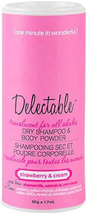 Delectable by Cake Beauty Dry Shampoo and Body Powder, Strawberry and Cream, 1.7 Ounce