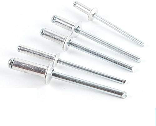 Rivets SUPERTOOL Aluminium Pop Rivets Large Flange, Open-End Dome Head Blind Rivets 2.4/3.2/4/4.8mm Pack of 50 (3.2 x 7 mm)