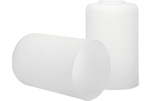 Rivqahra 2 Pack Clear Frosted Glass Lamp Shade Replacement Globes & Cover, 6-1/16" Tall, 4-1/16" Diameter, Light Fixture Cylinder Shade with 1 5/8 Inch Fitter