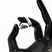 Adjustable, Antiqued Spoon Ring, Silver Color w/ Black