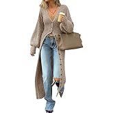 SKAYS Women's Long Cardigan Sweater Chunky Button Up Duster Cardigan 2025 Knit Long Sleeve V Neck Ribbed Winter Clothes