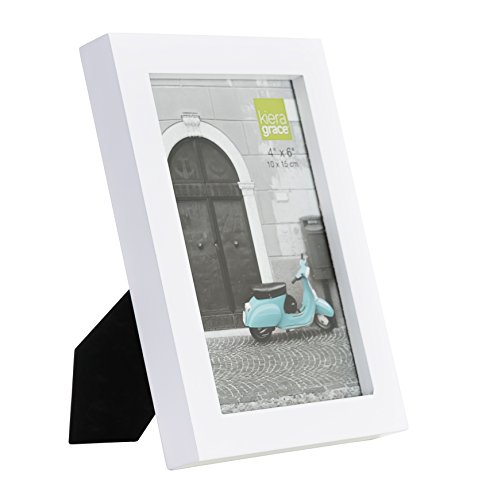 Kiera Grace Contempo Wood Picture Frame, 4 by 6 Inch, White