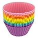Freshware 12-Pack Silicone Standard Round Reusable Cupcake and Muffin Baking Cup, Six Vibrant Colors