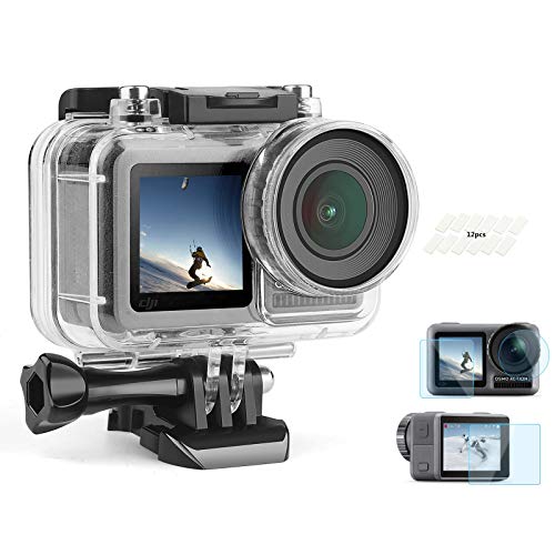 SHOOT Custodia Impermeabile da 30m/98ft con Pellicola Temperata Protettiva HD per Action Camera DJI OSMO Kit di…