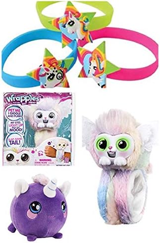 Little Live Luna Wrapples with Kate The Unicorn Sqeezamals, Unicorn Ring/Bracelet Christmas Hot Toy Bundle