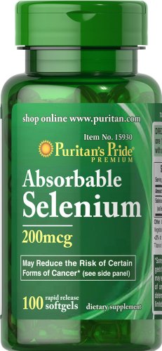Puritan's Pride Absorbable Selenium 200 mcg-100 Softgels Puritan's Pride Absorbable Selenium 200 mcg-100 Softgels